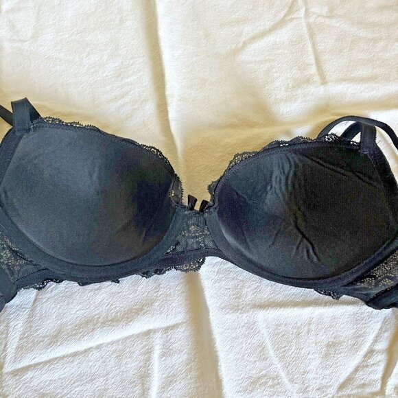 Gilligan & O'Malley Black Push-up Bra 34D Underwire Lace Padded - Picture 9 of 12
